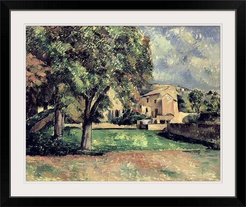 «Trees in a Park» par Paul Cezanne - reproduction d'art, H 24 po x l 28 po x P 1 po, Cadre noir