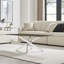 Lenworth Marble Effect Coffee Table - Glass Topped Metal Leg Centre Table-1337976153-1341101707
