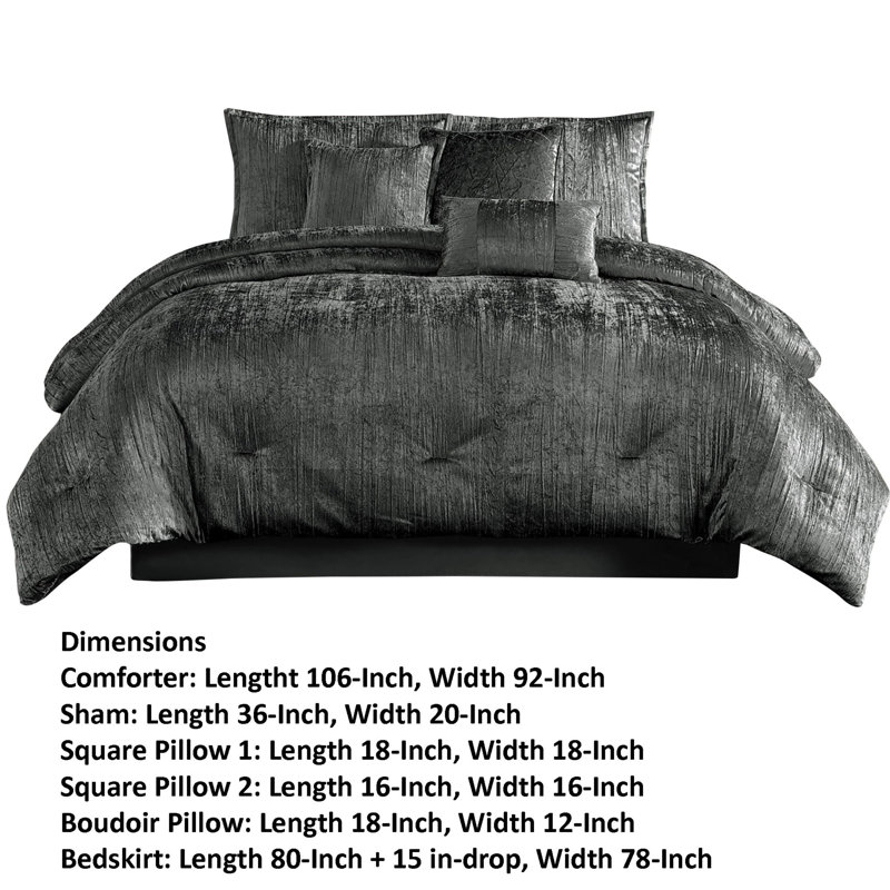 Riverbrook Home Turin Rosé, Édredon de très grande taille et 6 pièces suppl, Gris