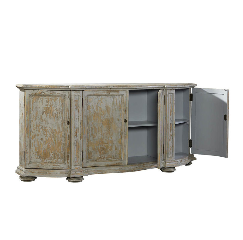 Highlands 79'' Washed Blue Curved Front Reclaimed Pine Sideboard