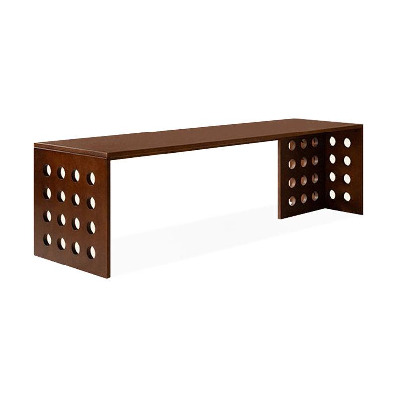 Bureau rectangulaire brun en bois massif, H 29,53 po x l 94,49 po x P 29,53 po