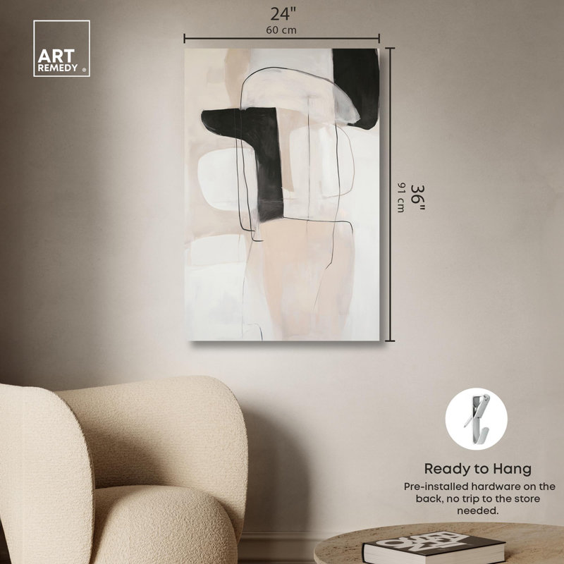 «Geometric Essence Canvas» par Art Remedy, Toile tendue, H 36 po x l 24 po