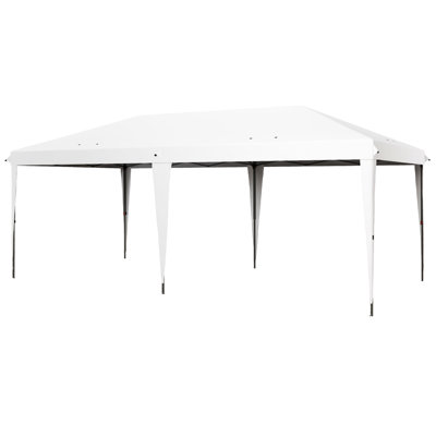 10' X 19.2' Pop Up Canopy Tent, Heavy Duty For Balance Shows, Outdoor Instant Sun Shade With Carry Bag, White Canopy, Tent Wedding Receptions,