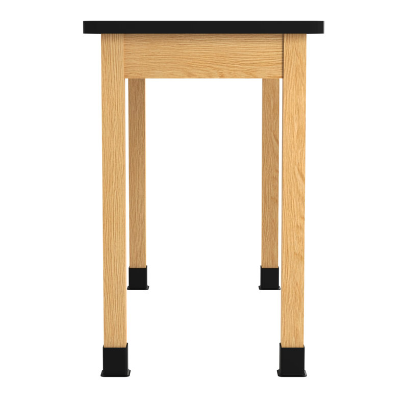 Diversified Spaces School Classroom Science Lab Table, Black Epoxy Table Top Worksurface, 54" x 24" x 36", Solid Maple Wood Finish, Made in USA