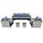 4-Piece Aluminum Conversation Set With Sofa, Coffee Table & 2 Chairs – Sintered Stone Top & Olefin Upholstery For Patio Or Indoor Lounge-535913228