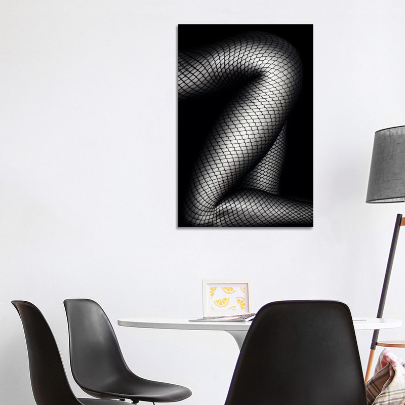 Legs In Fishnet Stockings 2 by Johan Swanepoel - Wrapped Canvas Gallery-Wrapped Canvas Giclée