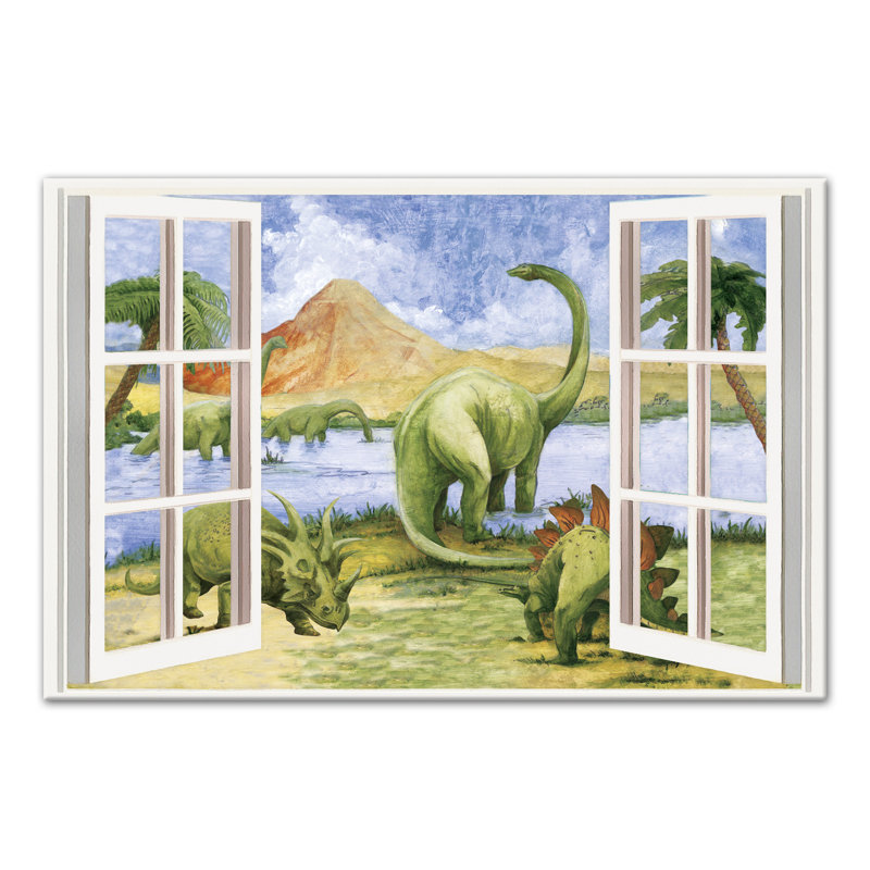 Art sur toile pour fenêtre dinosaure Mccasland, H 20 po x l 30 po x P 1,25 po