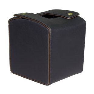 Housse pour boîte à mouchoirs en cuir Noir