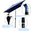 Parasol d'extérieur de 6 pi x 9 pi - imperméable, à manivelle et à bouton-poussoir inclinable, pour la zone de construction de la piscine de jardin, bleu marine-257118228