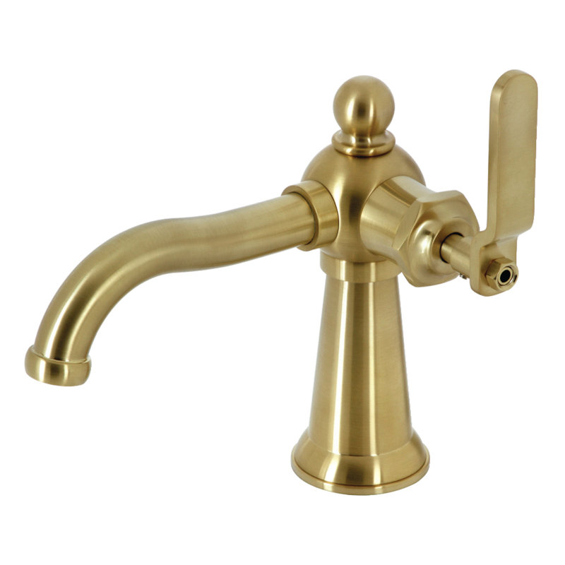 Robinet de salle de bain 1 poignée à fixation sur le comptoir à poignée simple Kingston Brass Knight, Laiton brossé