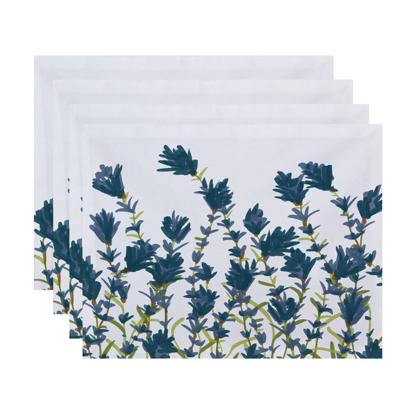 Slezak Polyester Floral Rectangle Placemat, Teal