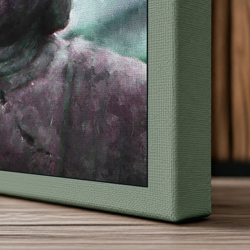 Serene Stone Buddha Japandi 1 Piece Wrapped Canvas Wall Art, 30x20 - 76.2 x 50.8 cm, Sage Border