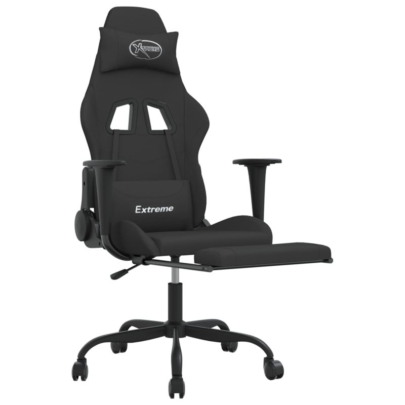 Fauteuil de jeu avec repose-pieds VidaXL, Noir