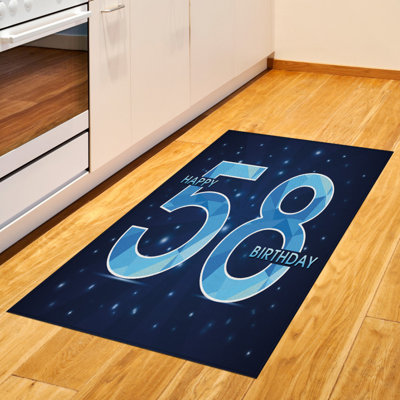 Tapis décoratif bleu à haute densité de fibres longues en polyester