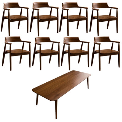 Ensemble de table à thé et de chaises en bois de hêtre