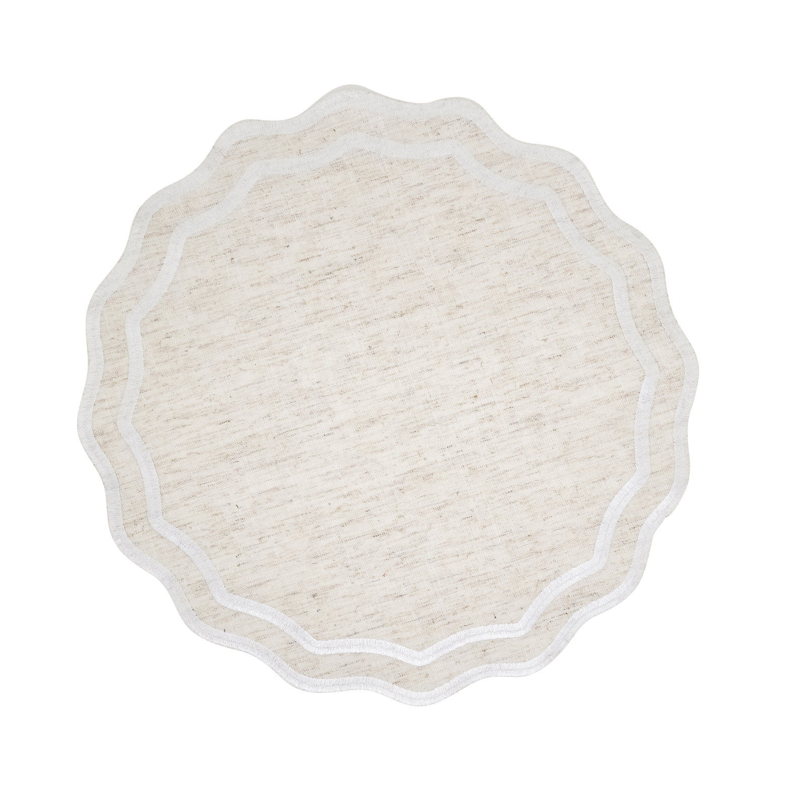 Eco Scallop Border Placemat (Set of 4), Tan