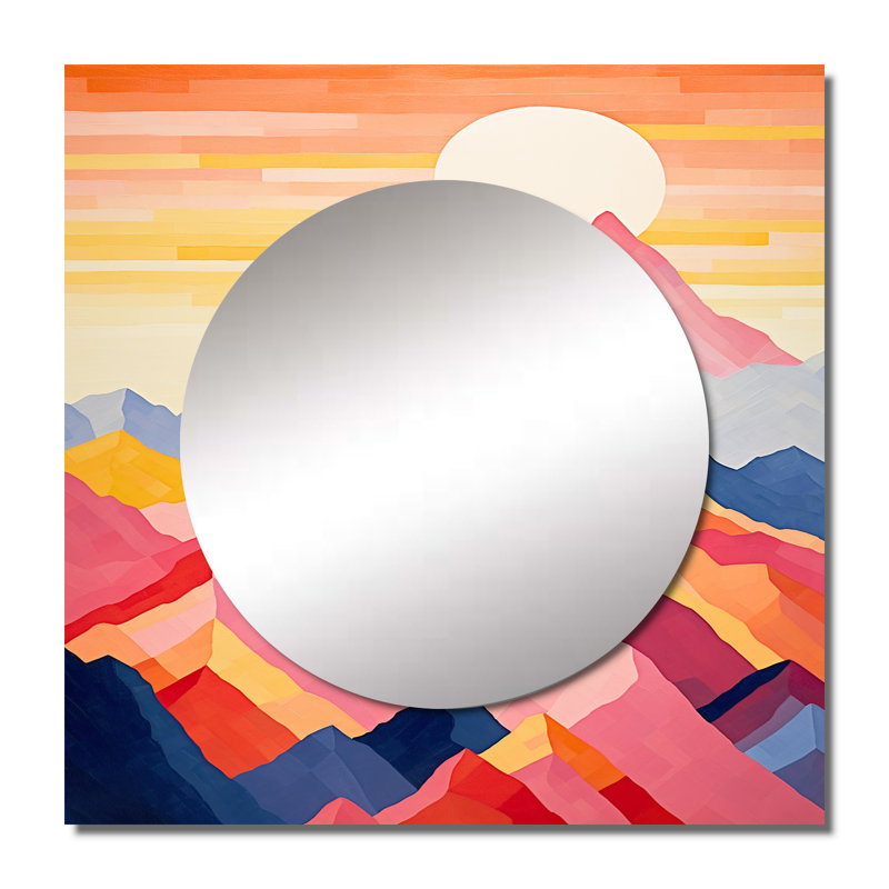 Linard - Art mural miroir carré pour salle de bain, 23 po x 23 po