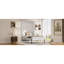 Grand lit rotatif, blanc, avec rangement caché, lit mural multifonctionnel pour petits espaces, rotation à 360 °, pièces blanches en bois et en métal, peu encombrant, look moderne, cadre