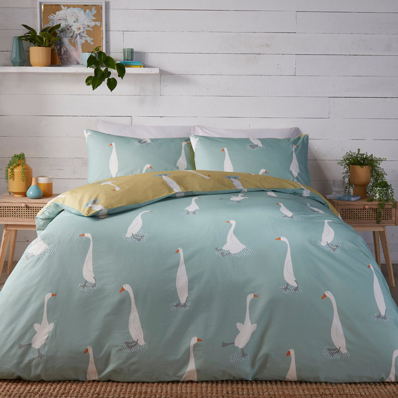 Puddles The Duck Polyester Animal Print Duvet Cover Set with Pillowcases Included, Single - 1 Standard Pillowcase
