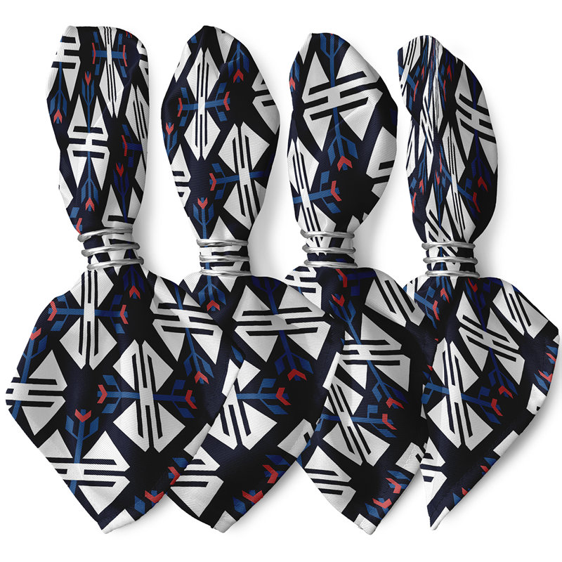 Schmier Jodhpur Ditsy Napkins, Navy