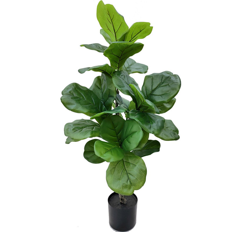Black 40 inch Artificial Fiddle leaf fig Tree in Pot