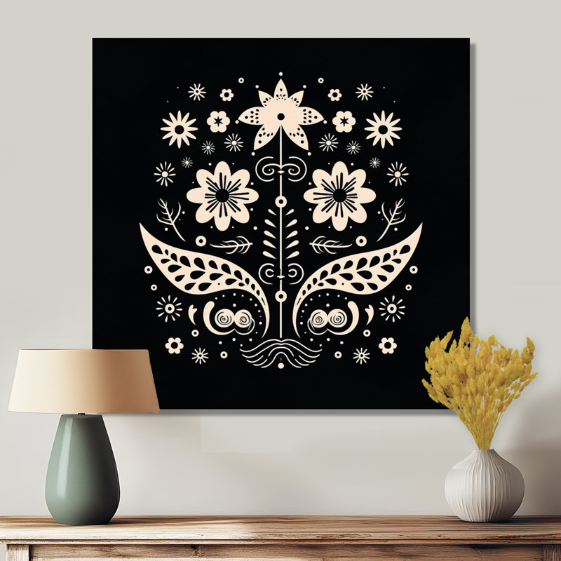 «Minimal Flower Composition» - Botanicals, art mural, Toile tendue, H 36 po x l 36 po x P 1,5 po
