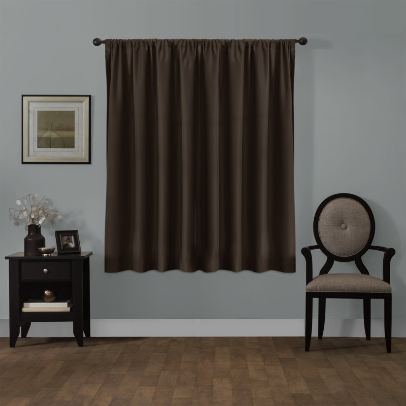Curtain Single Panel, 50" W x 63" L, Chocolate