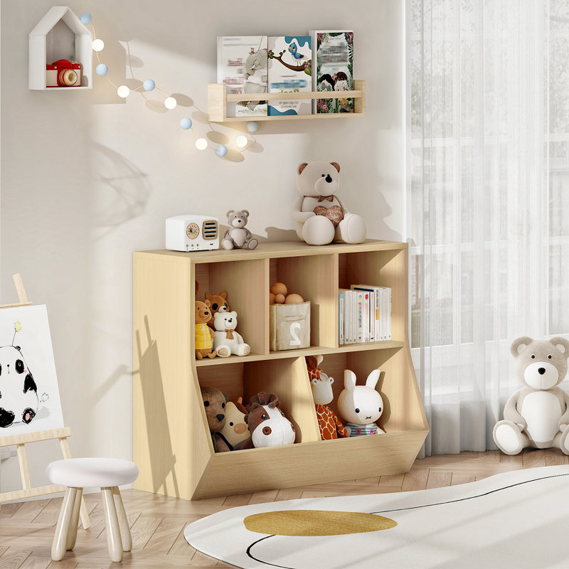 Toy Organizer Chip Resistant Kids Bookcase, Natural