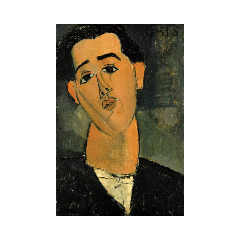 Portrait of Juan Gris by Amedeo Modigliani - 1 Piece Wrapped Canvas Painting, 30.48cm H x 20.32cm W x 1.91cm D