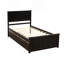 Lit plateforme avec rangement, 2 tiroirs avec roulettes, cadre de lit simple-525657016