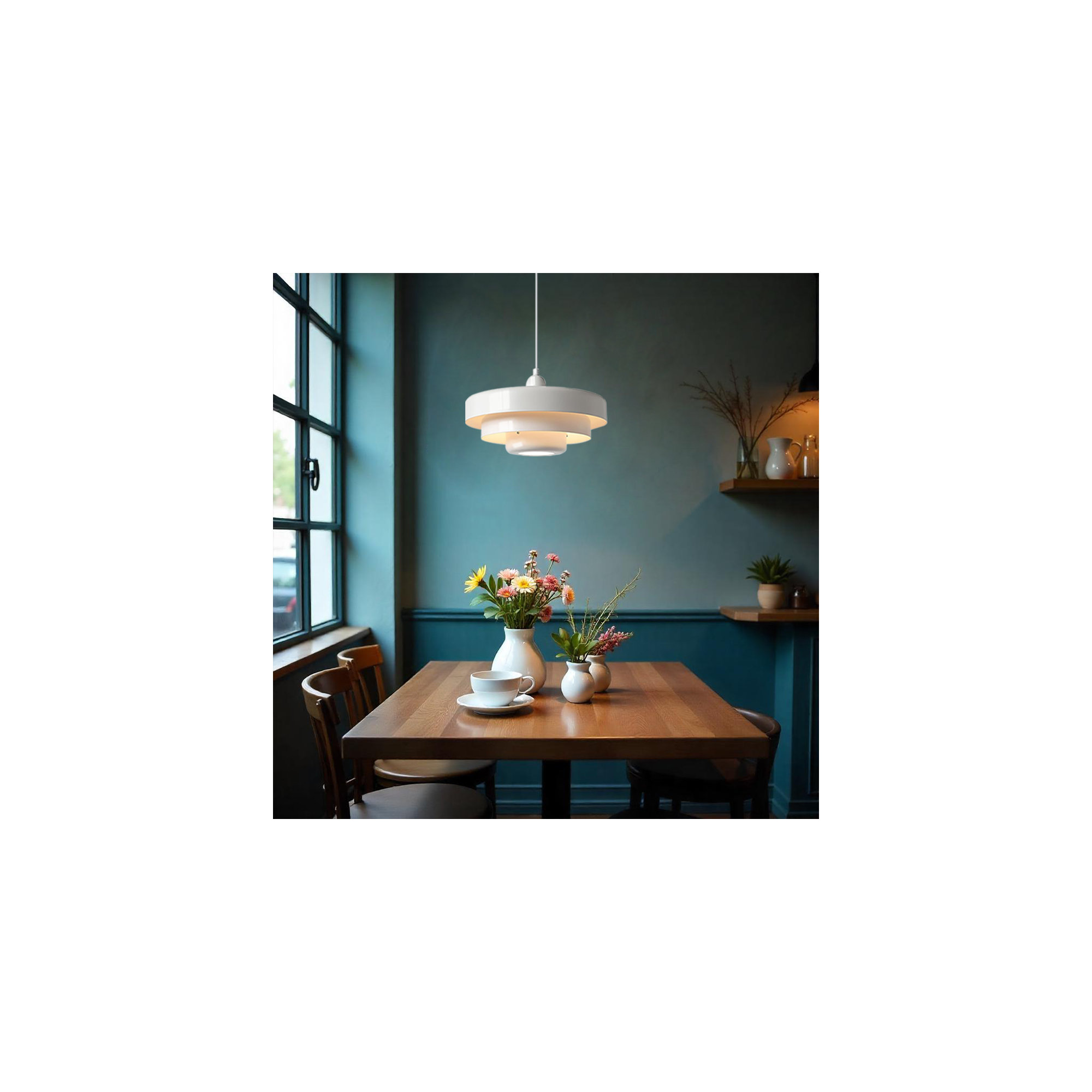 Epone 0 Light Iron Pendant, White