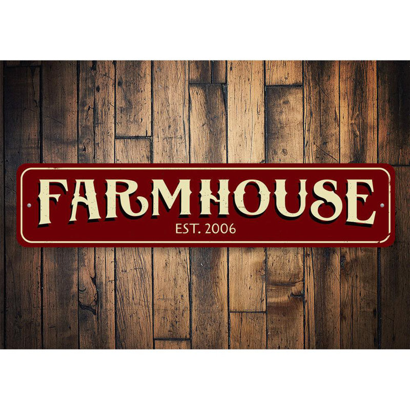 Plaque en aluminium Farmhouse, H 6 po x l 24 po x P 0,063 po