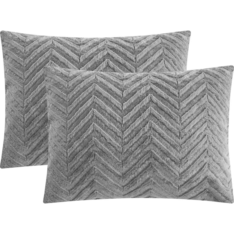 Harvard Gray Microfiber 3 Piece Comforter Set, King Comforter + 2 King Shams
