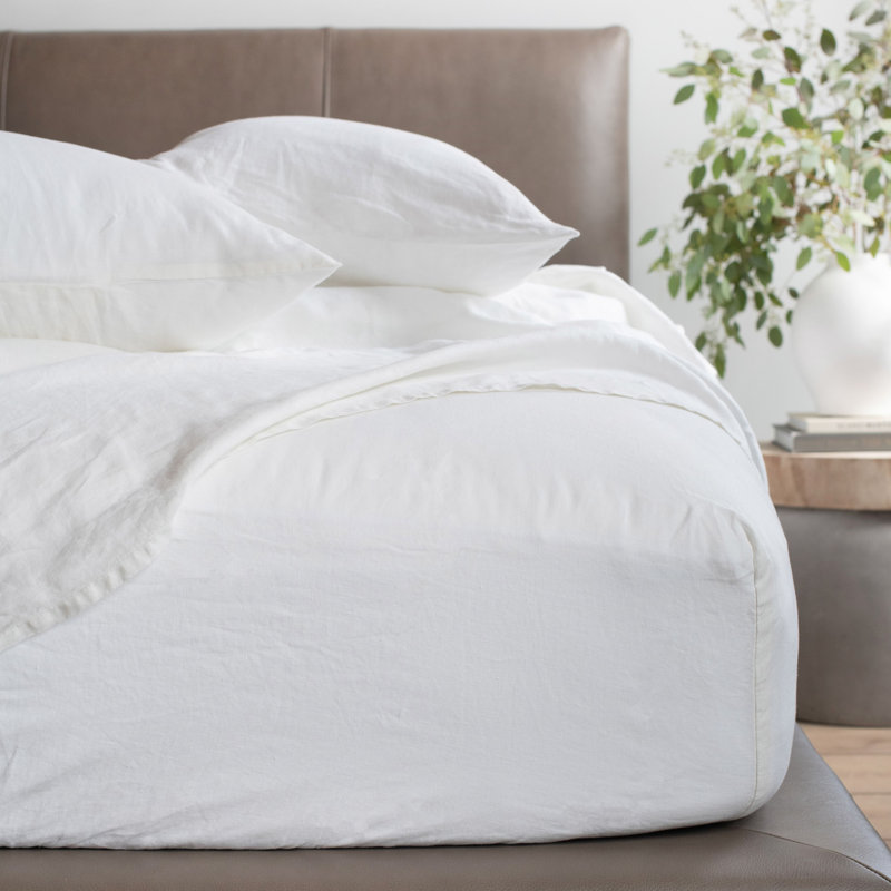 100% French Linen Pillowcase Set, Standard Pillowcase, Cream