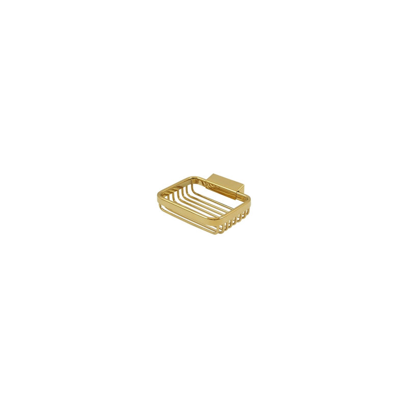 Deltana WBR4535CR003 Wire Basket, 4-3/4" Rectangular Soap Holder in PVD Polished Brass