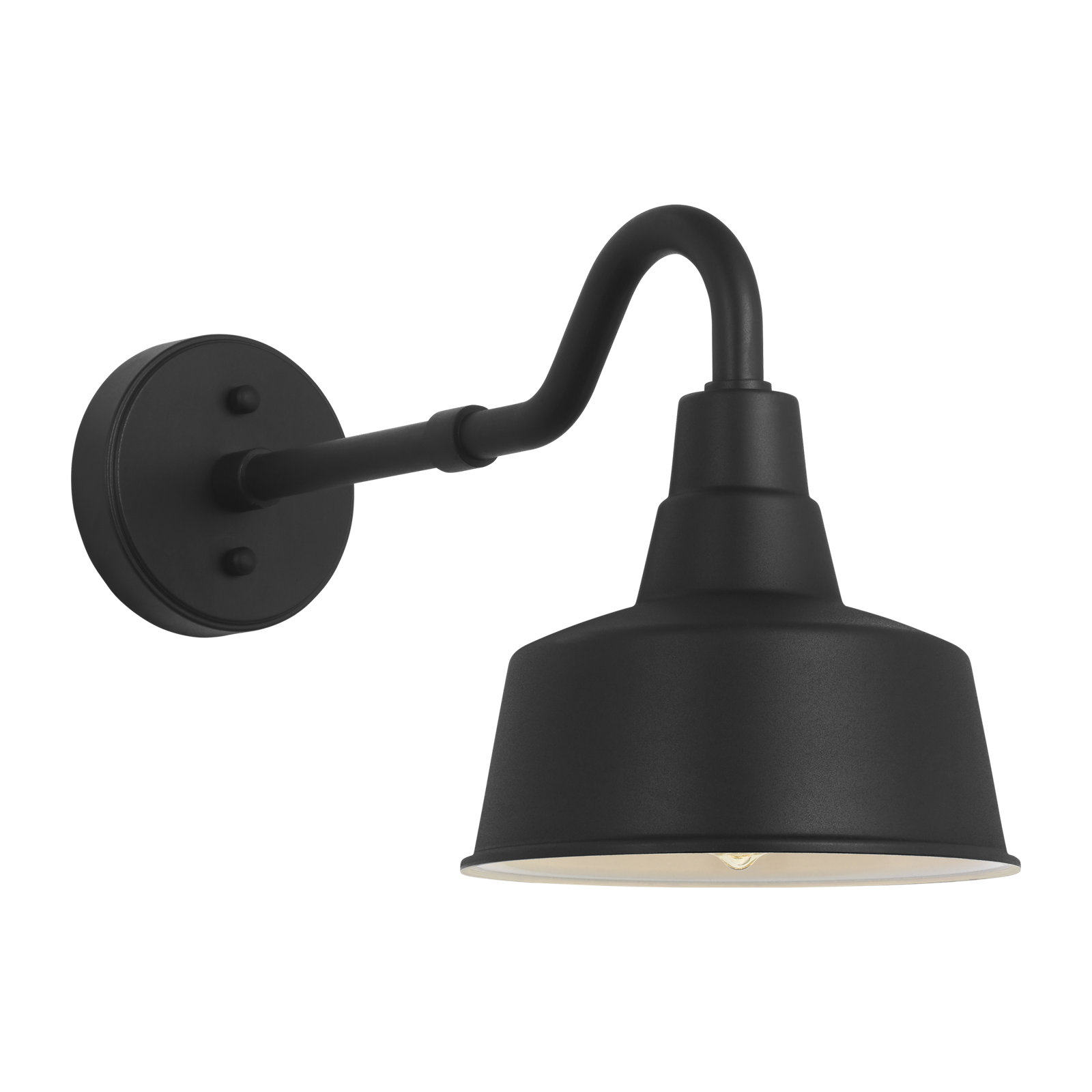 Single Light Dome Outdoor Wall Light, 10" H x 8" W x 12.38" D, No, Textured Black