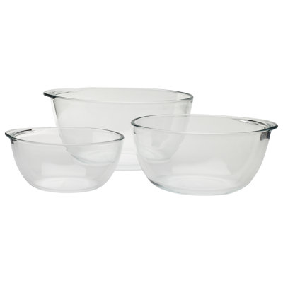 Glass Stainless Steel Piece Mixing Bowl Set