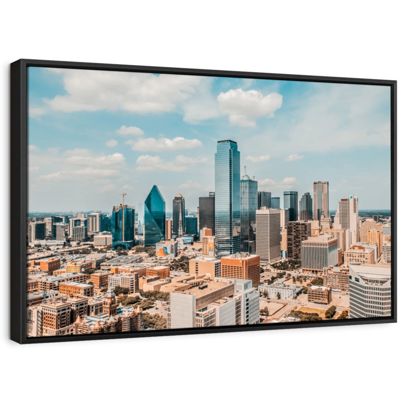 «Skyline of Dallas Texas», reproduction sur toile, H 27 po x l 40 po