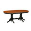 Ensemble de salle à manger moderne de 9 pièces comprenant une table ovale en bois avec rallonge papillon et 8 chaises de cuisine, 107 x 198 cm, noir et cerisier-132803127-132803128