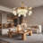 42 Inch Gold Invisible Fan Chandelier With Light Arm, Dual Lighting, Silent Variable Frequency Fan