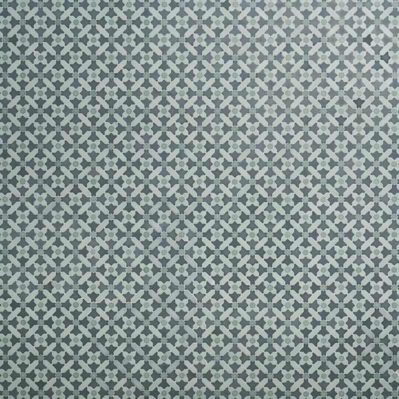Cantico Safi Mixed Finish Lava Stone And Cement Mosaic Tile, Ocean Blue