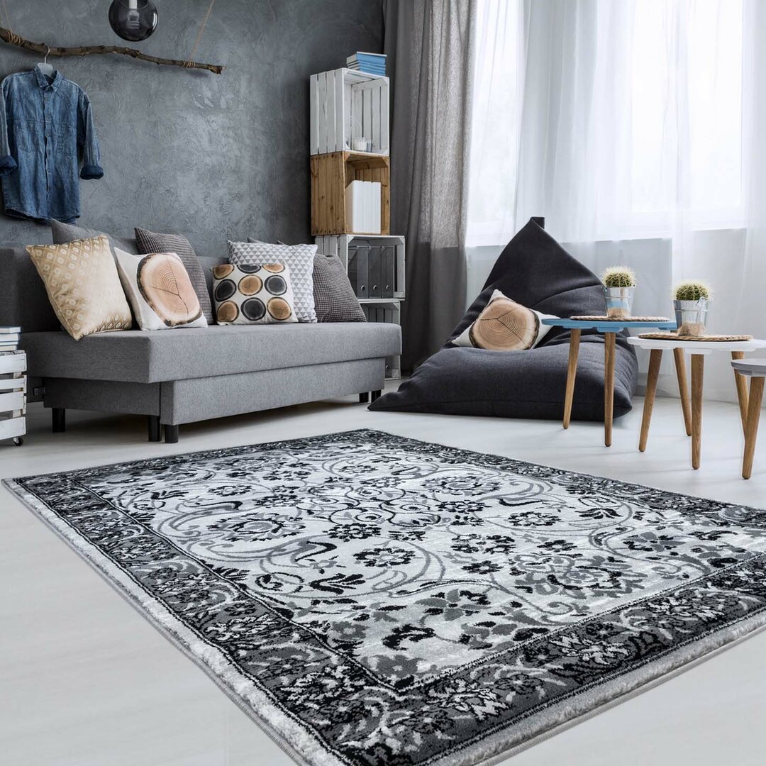 Teppich Timeless 6981 Grau Wohnzimmer Kurzflor Teppich Alijah