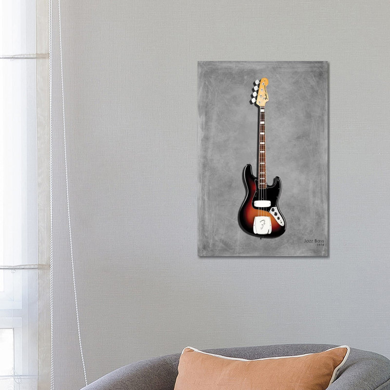 Fender Jazz Bass ''74 by Mark Rogan - Wrapped Canvas Print, 66.04 cm H x 45.72 cm W x 3.175 cm D