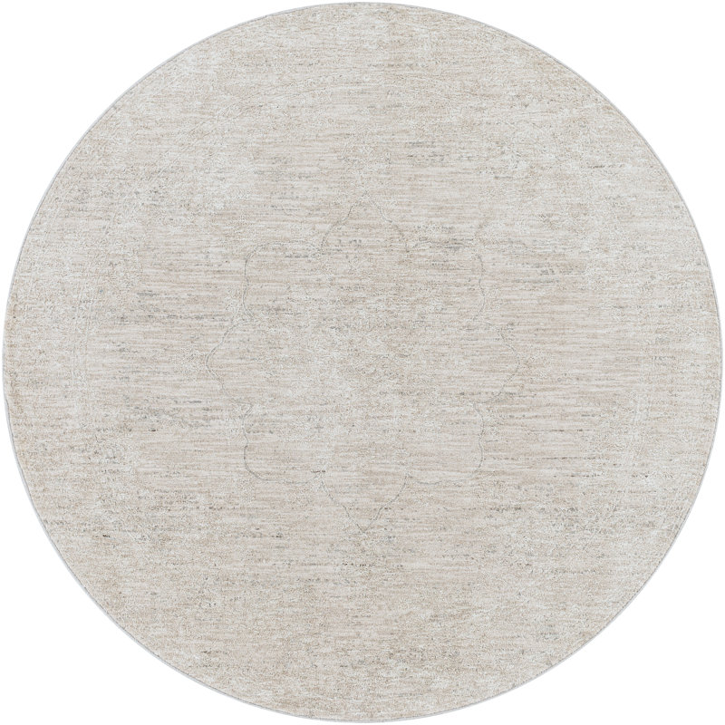 Tapis oriental gris / beige Alvan, Rond 5 pi 3 po