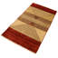 Tapis brun clair / rouge en laine noué à la main à motif rayé Abramowitz 2 pi 11 po x 5 pi 1 po