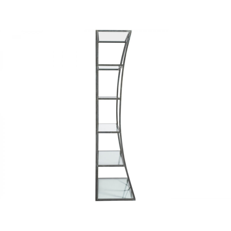 36"W x 19"D x 80"H  5-Tier Metal Designs Ellipse Etagere, Steel Laurent, (5 Shelves) 80" H x 36" W x 19" D