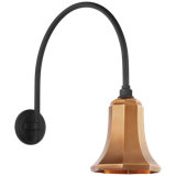 Thomas O'Brien, "Academy 19.5" Arched Mack Barn Light in Matte Black with 9.25" White Savannah Shade