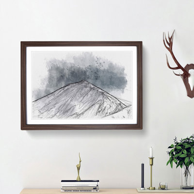 Snow Covered Mountain Ridge in Abstract - Picture Frame Graphic Art Print