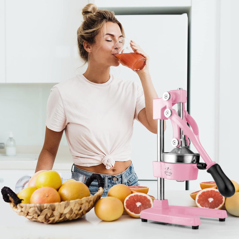 Zulay Kitchen Cast-iron Citrus Press And Orange Squeezer , Pink