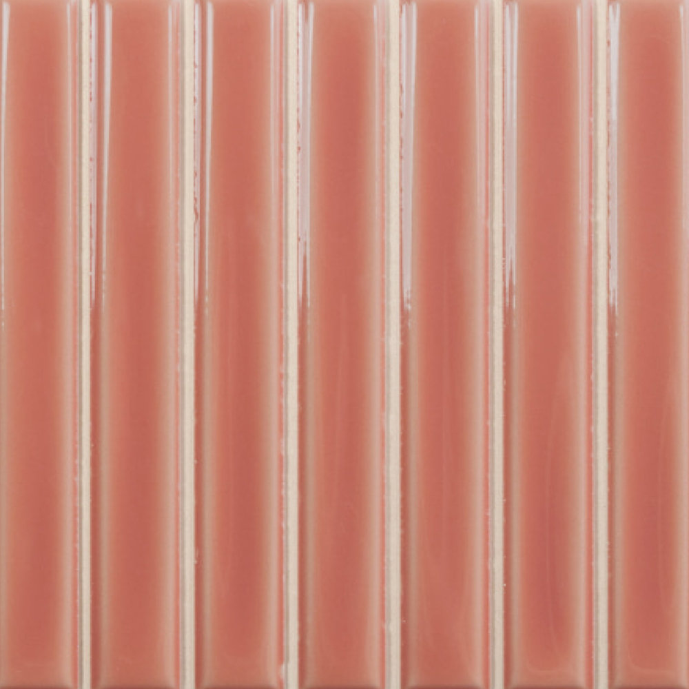 Love Bars 5" x 10" Glossy Tile, Coral